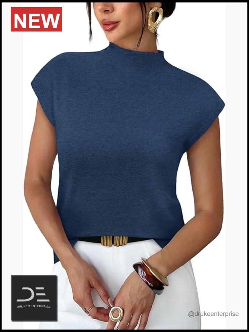 Short Sleeve Mock Neck Summer Top Dressy Casual Knit Pullover Sweater